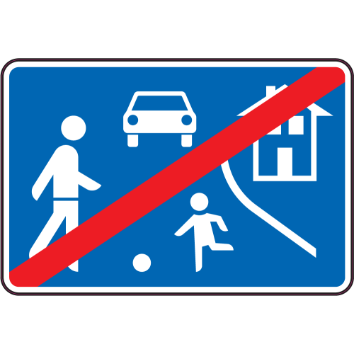 Autocollant Panneau Indication Fin Zone De Rencontre