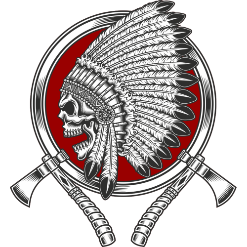 Autocollant Indien Skull