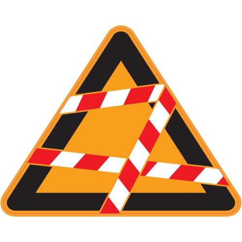 Autocollant Panneau Danger Bandes