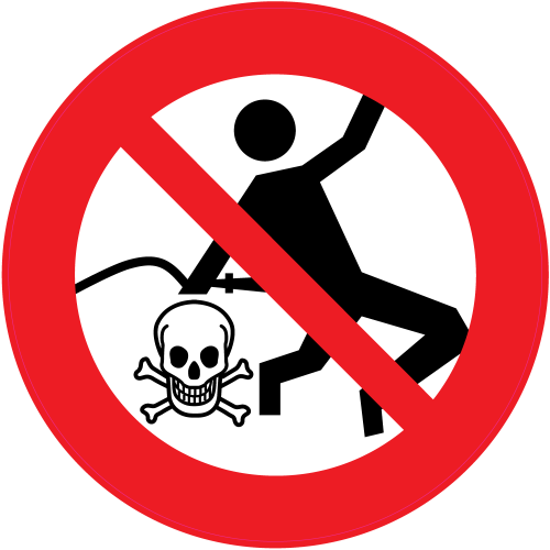 Autocollant Panneau Interdiction Danger De Mort