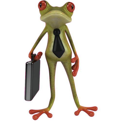 Autocollant Grenouille Homme D'affaire