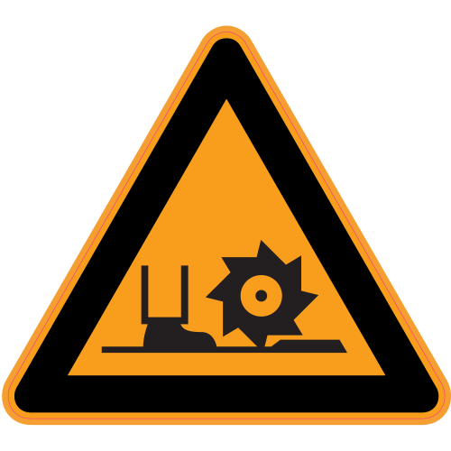 Autocollant Panneau Danger Coupure Par Fraise