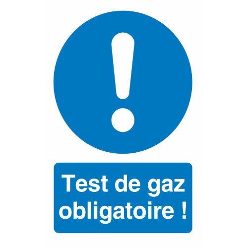 Autocollant Test De Gaz Obligatoire !