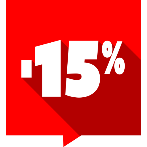 Autocollant Soldes -15% Carré Rouge