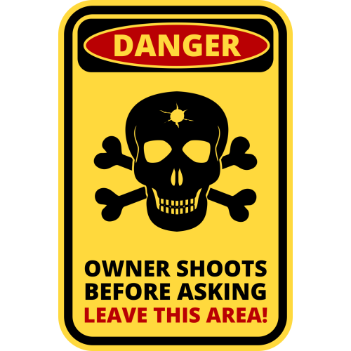 Autocollant Panneau Danger Tir