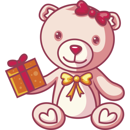 Autocollant Ours En Peluche Mignon