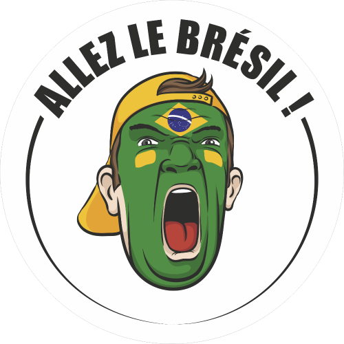 Autocollant Football Allez Le Bresil
