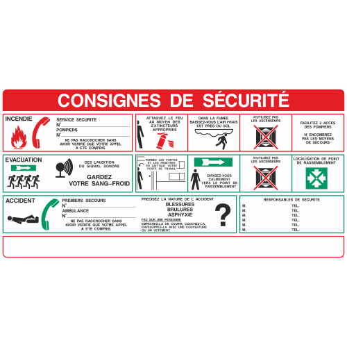 Autocollant Consigne De Sécurité Générale