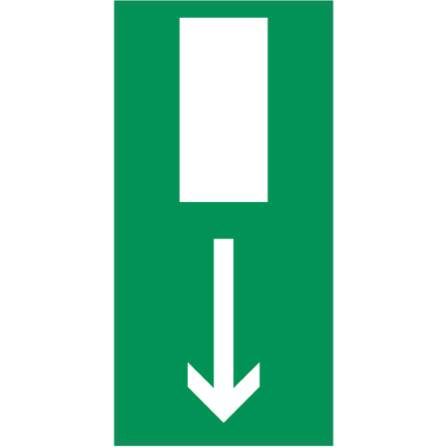 Autocollant Panneau Indication Sortie De Secours Vertical Bas