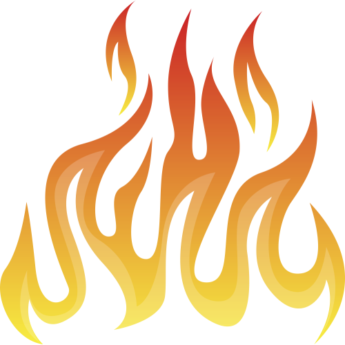 Autocollant Flamme orange 2