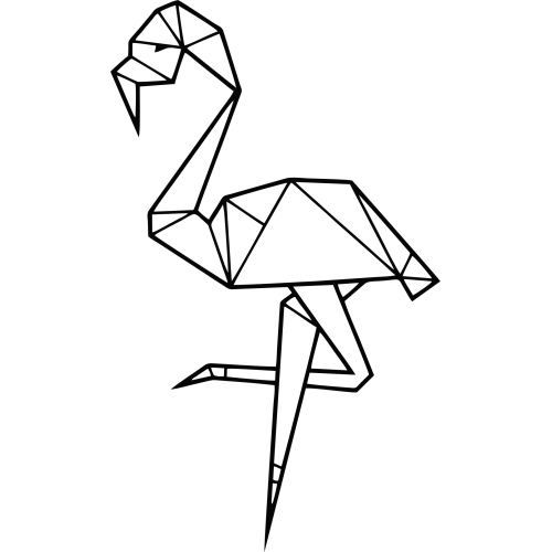 Sticker Flamand Rose Origami