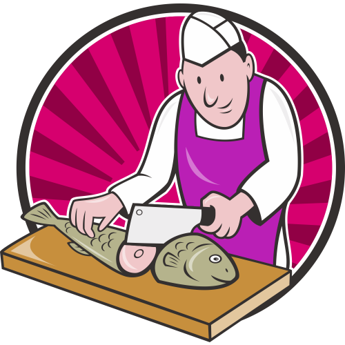 Autocollant Métier Commerçant Poissonnier 2 1