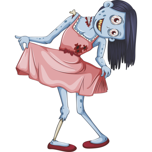 Autocollant Zombie Fille Robe