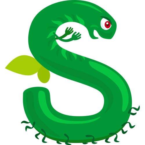 Autocollant Alphabet Monstre Enfant Lettre S