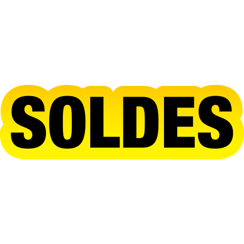Autocollant Soldes Jaunes Et Noir Soldes