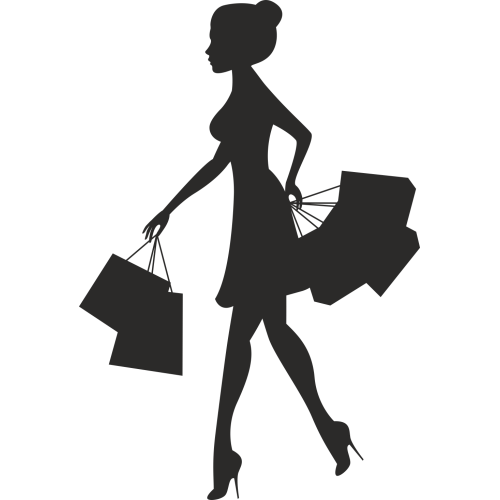 Sticker Femme Shopping