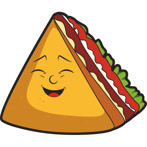 Autocollant Fast Food Sandwich Smiley