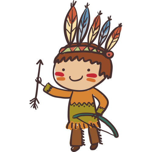 Autocollant Indien Garçon Pour Enfant