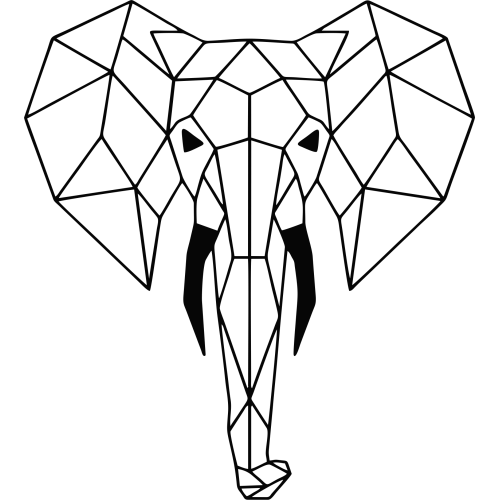 Sticker Te?te D'elephant Ge?ome?trie