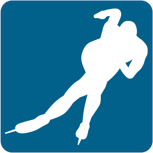 Autocollant Course Patin Sur Glace A