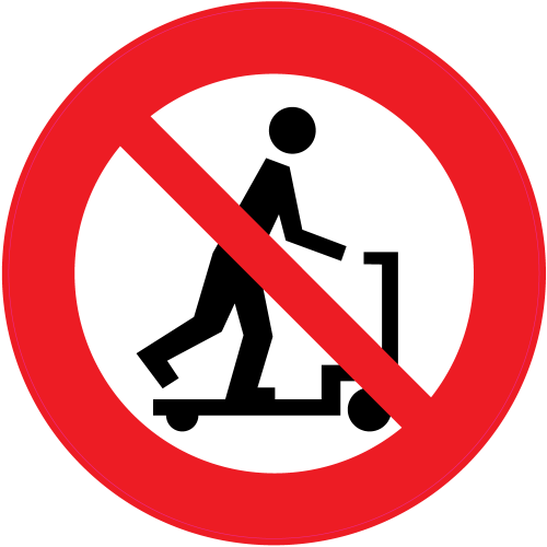 Autocollant Panneau Interdiction De Faire De La Trotinette