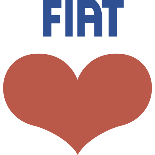 Autocollant Fiat Coeur