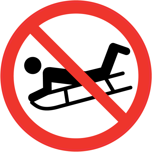 Autocollant Panneau Interdiction De Faire De La Luge