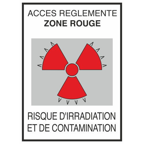 Autocollant Risque D'irradiation Et De Contamination Rouge