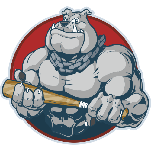 Autocollant Mascotte Bulldog