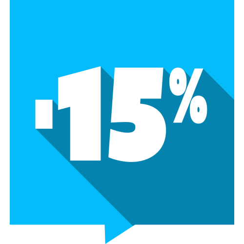 Autocollant Soldes -15% Carré Couleurs