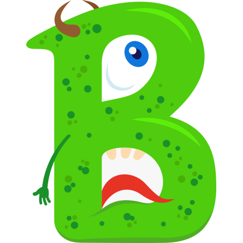 Autocollant Alphabet Monstre Enfant Lettre B