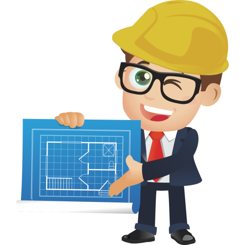 Autocollant Métier Travaux Publics Ingénieur Plan