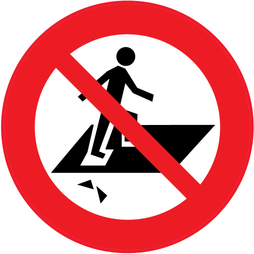 Autocollant Panneau Interdiction Surface Fragile