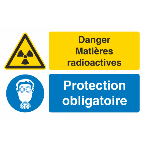 Autocollant Obligation Danger Matière Radioactive Protection