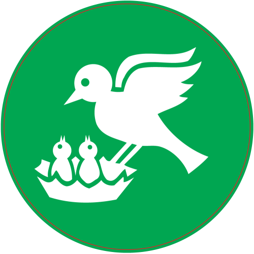 Autocollant Panneau Vert Oiseaux