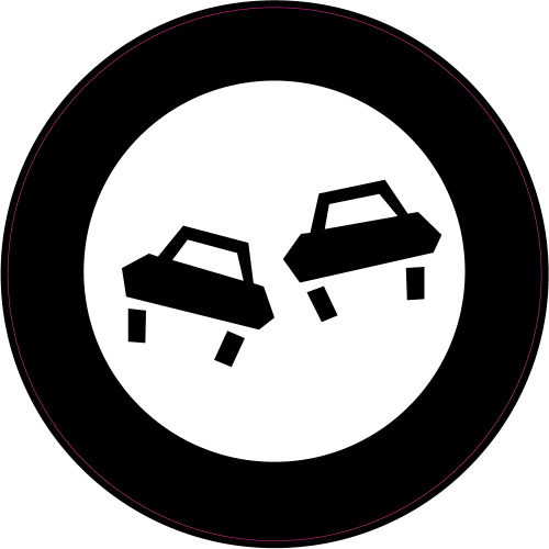 Autocollant Panneau Bomb Interdiction De Doubler