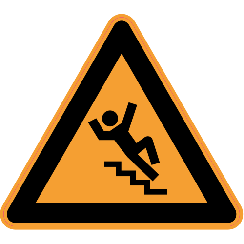 Autocollant Panneau Danger Risque Chute Dans Les Escaliers