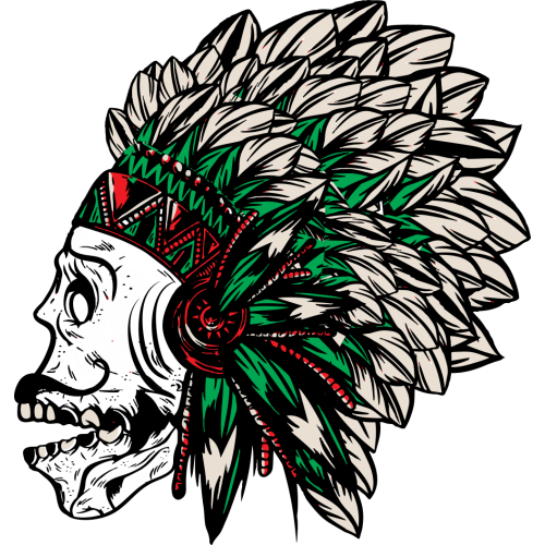 Autocollant Indien Skull