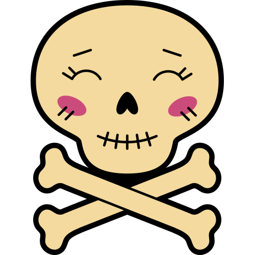 Autocollant Tête De Mort Mignonne Jaune