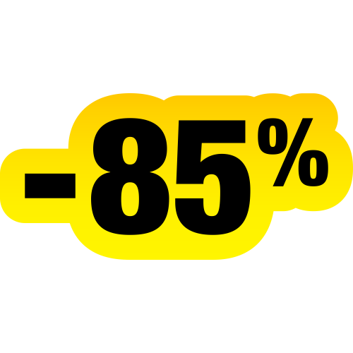 Autocollant Soldes Jaunes Et Noir -85%