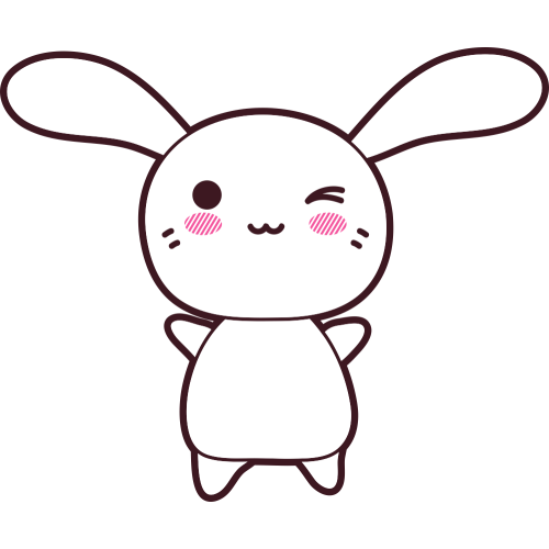 Autocollant Lapin Kawai Manga Clin D'Oeil