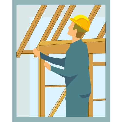 Autocollant Métier Travaux Publics Charpentier