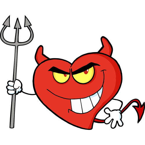 Autocollant Diable Coeur