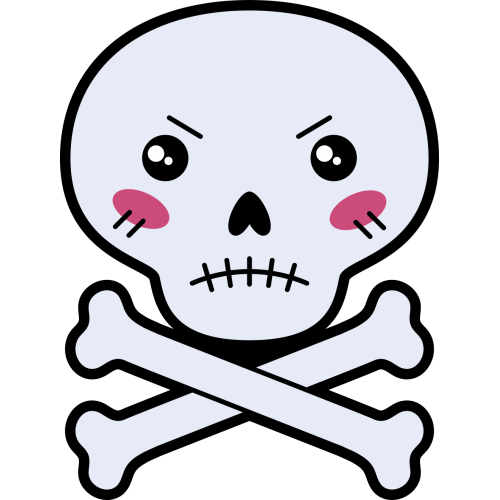 Autocollant Tête De Mort Cartoon Pas Content