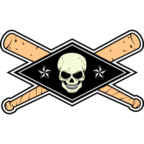 Autocollant Tête De Mort Batte