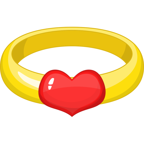 Autocollant Métier Bijoux Bague Coeur