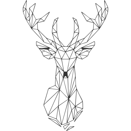 Sticker Te?te De Cerf Origami