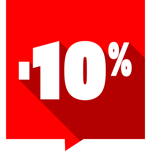 Autocollant Soldes -10% Carré Rouge 1