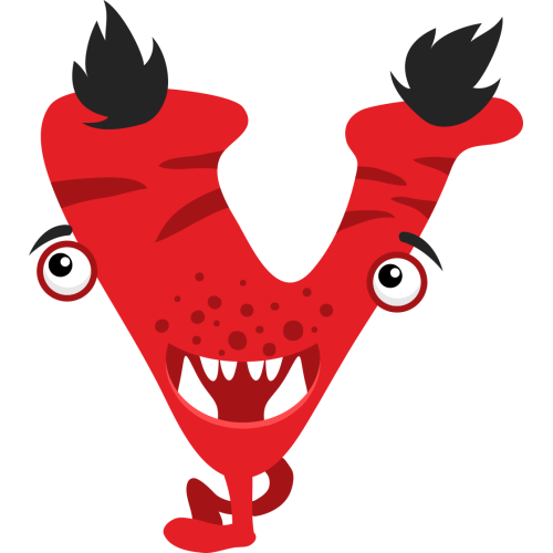 Autocollant Alphabet Enfant Monstre V