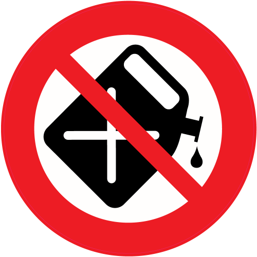 Autocollant Panneau Interdiction De Verser De L'essence